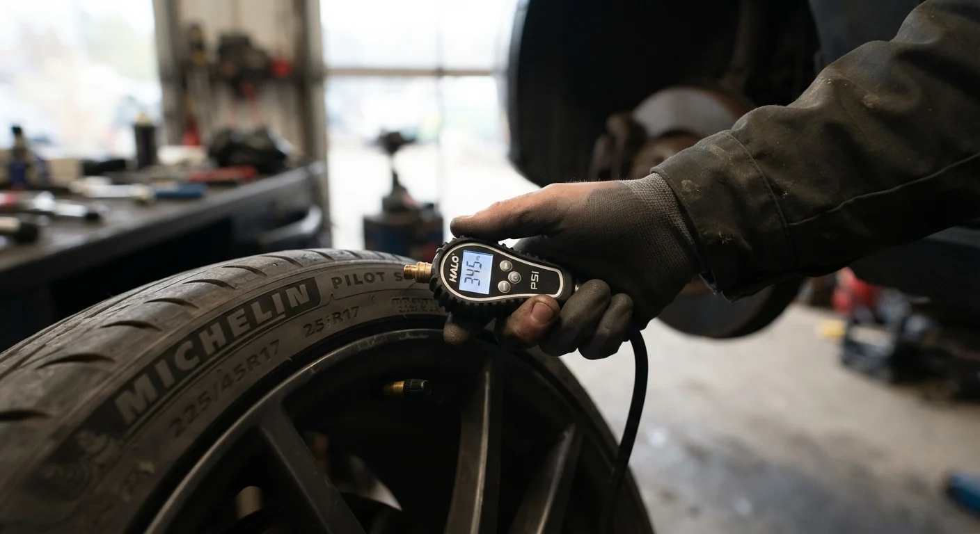 Checking Tyre Pressure Correctly — and Why the Sticker Matters More Than the Tyre